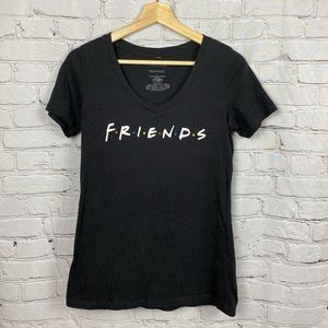 Friends black T-Shirt, V-neck • size small
